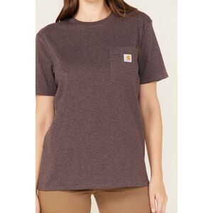 Carhartt Womens Heavyweight Pocket T Shirt Medium Purple Loose Fit Workwear NWT